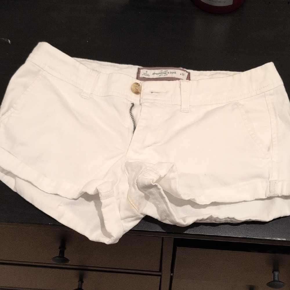 Abercrombie & Fitch Women's Cream Jean Shorts